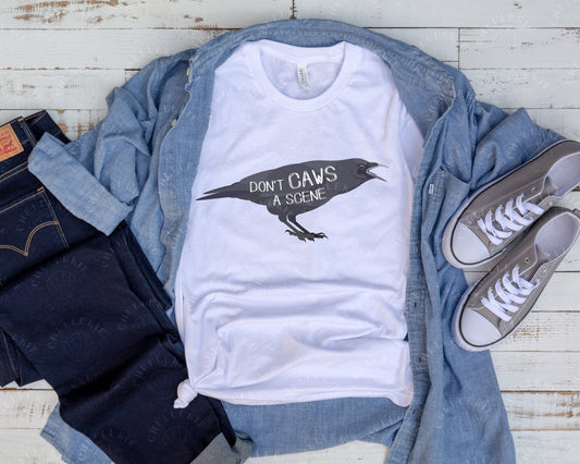 "Don't CAWS a Scene" Crow Friend T-Shirt - Chellekie Creations