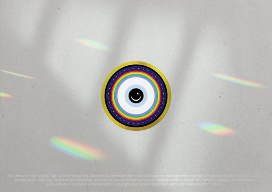 Evil Eye Rainbow Jewish Pride Vinyl Sticker - Chellekie Creations