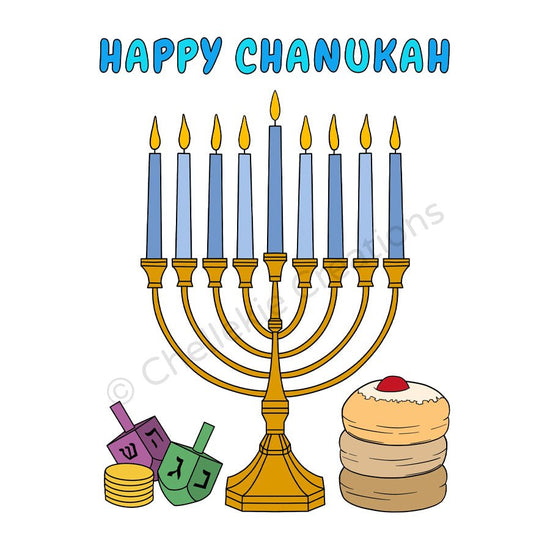 FREE Chanukah Print-At-Home Colouring Page (English) – Chellekie Creations